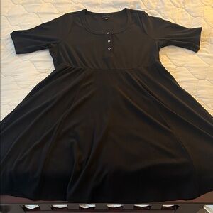 Torrid Black Ribbed A-Line Dress